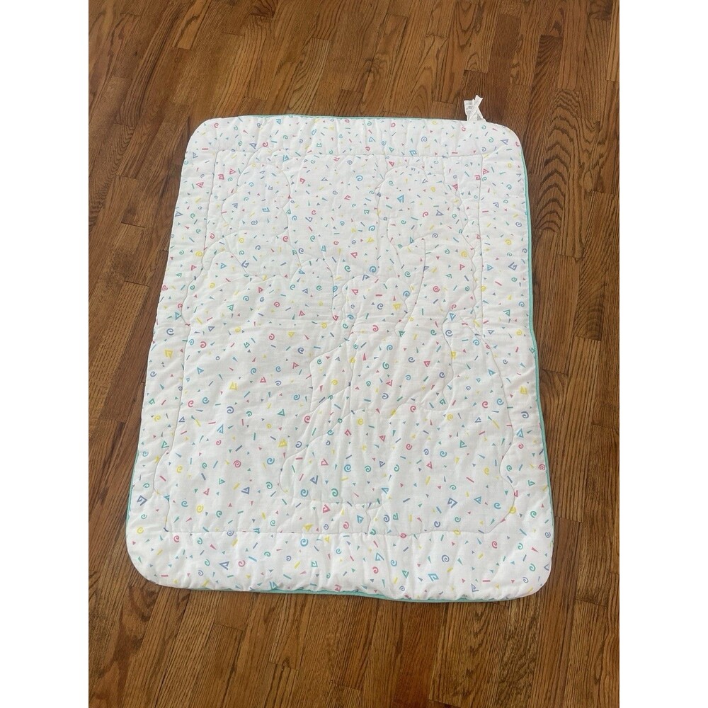 Vintage 80s 90s Gerber Baby Quilt Blanket Pastel Jungle Baby Mommy Animal Print - Picture 3 of 8